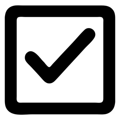 solid black icon of a checkbox with a check mark, box with slightly thicker border sticker