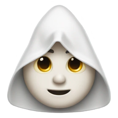 A man wearing a triangular white hood with only eye holes sticker