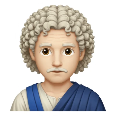 Emoji philosophe grec antique avec tout ce qui sont suivis donc les cheveux bouclés et tout ça quoi les cheveux blancs sticker