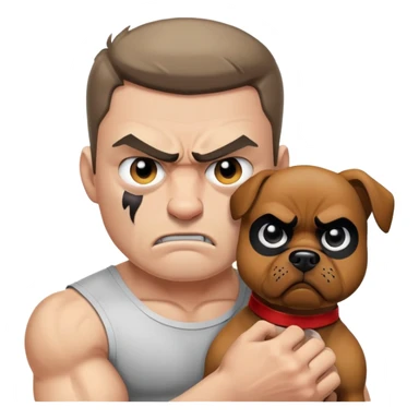 Dog punching man sticker