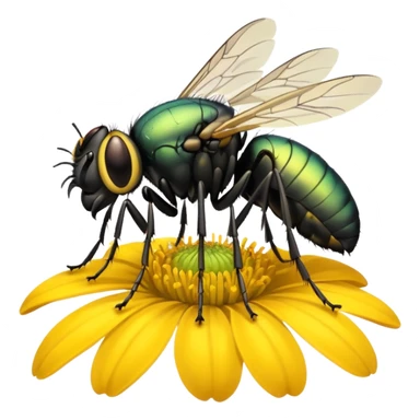 
fly on flower sticker