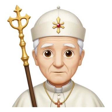 Elderly pope with ceremonial staff sticker