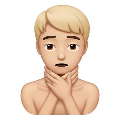 a person pretending to choke them self sticker