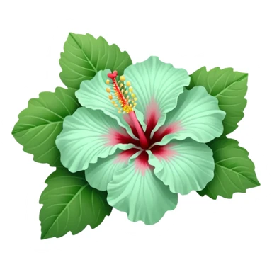 Hibiscus flower light mint green sticker