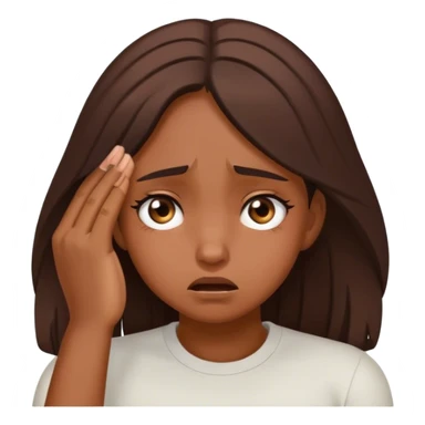 Brown skin girl facepalming sticker