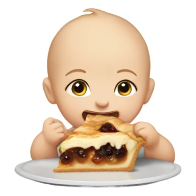 baby with down syndrome eating a pie that says acoustic sticker