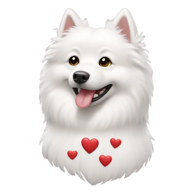 American Eskimo dog with hearts sticker
