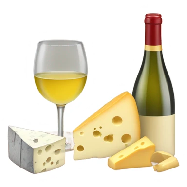 white wine and cheese  sticker