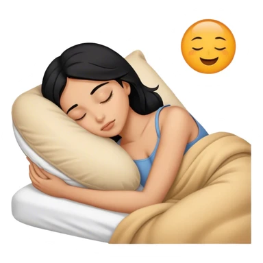 black haired girl sleeping sticker