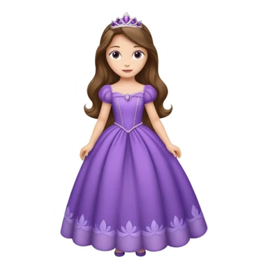 beautiful princess sofia the first with long hair with purple dresfull body sticker