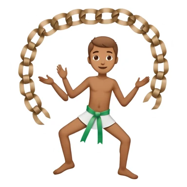 dancing man but in paper chain form and every other man is inverted sticker