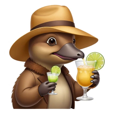 Cool platypus drinking margarita sticker