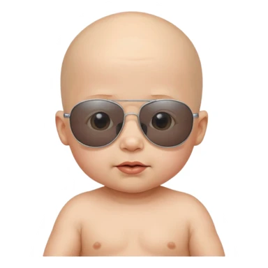 bald baby with sunglasses sticker