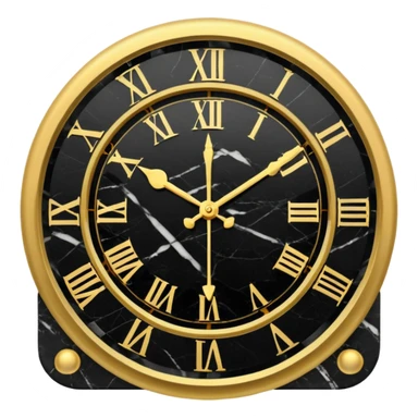 Black marble with gold stone wall Clock sticker