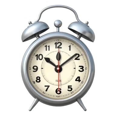 White old fashion alarm clock  sticker