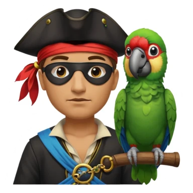 pirate and parrot sticker