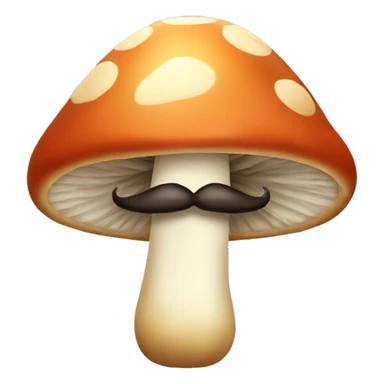 Mushroom with a mustache sticker