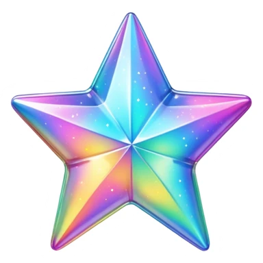 vibrant holographic rainbow y2k aesthetic glass star sticker