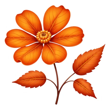 An autumn flower with orange-red leaves curling gently.
















































 sticker
