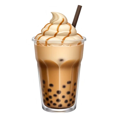 boba milk tea with ice cream sticker