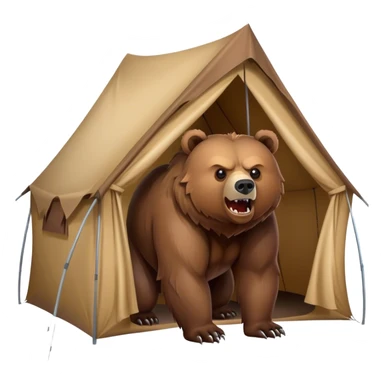 simple Grizzly Bear growling at a tent sticker