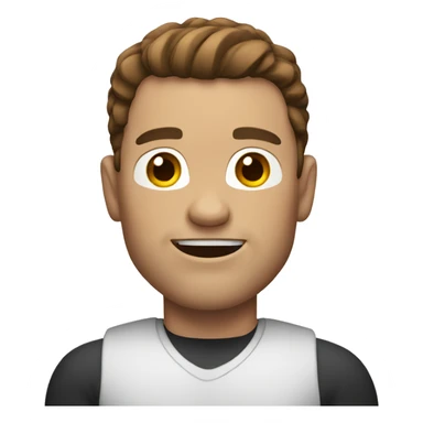 White man with brown hair, muscles and no mustache  sticker