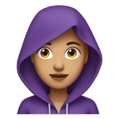 Armenian woman with purple hoodie and lost money sticker