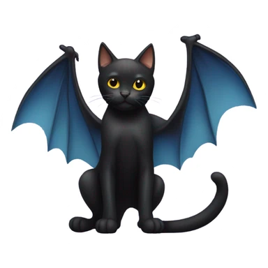 Black cat with bat wings and long tail sticker
