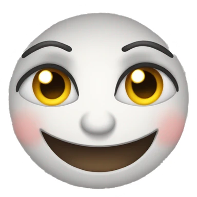 Rolling eyes with cute smile sticker