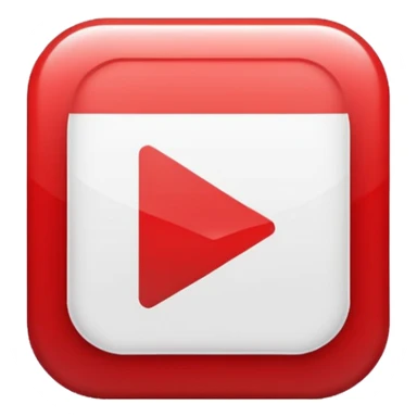 red and white play button minimalist sticker