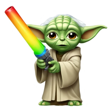 Yoda with a water pistol sticker