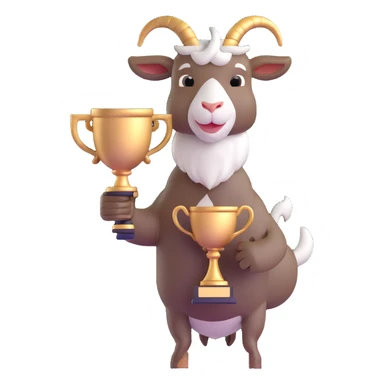 champion goat with trophy sticker