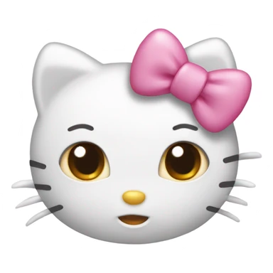 Hello kitty with a pink bow and heart eyes sticker