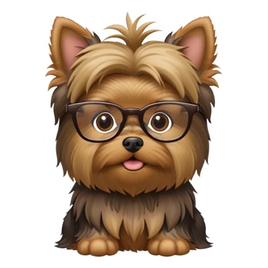 Yorkie with glasses sticker