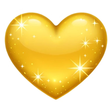 yellow heart with a golden sparkle overlay sticker