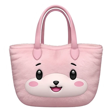 Aesthetic pink plush tote bag sticker