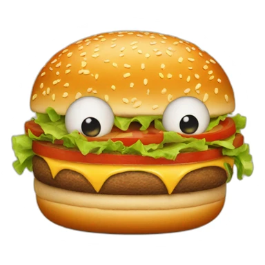 burger with eyes sticker