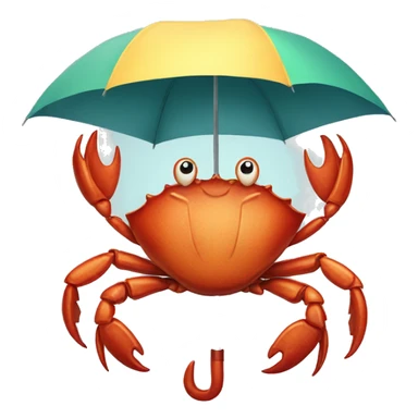 Crab with umbrella  sticker