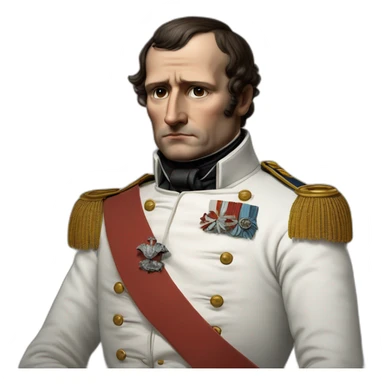 realistic napoleon bonaparte with his hand on his chest sticker