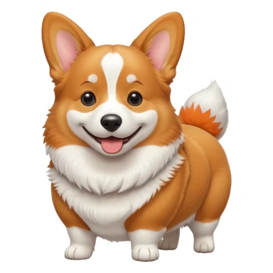Corgi with a giant booty sticker