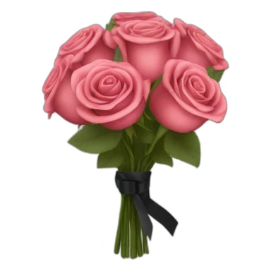 bouquet of rose with a black ribbon sticker
