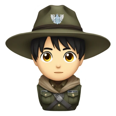 Levi Ackerman from attack on titan riding a hat sticker