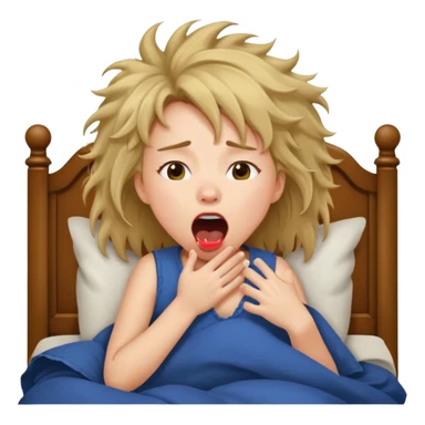girl yawning in bed sticker