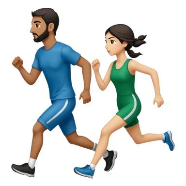 
Iranians fleeing war, full length, in profile, man and woman sticker