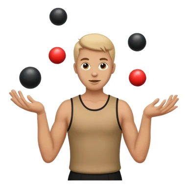 The juggler is tossing two bombs. sticker