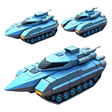 Clash of Clans aesthetic: Cinematic heroic Space Tank Emoji, rendered in a 3D vector-style similar to standard emojis with minimal shading and bold, simplified shapes. A robust, isometric armored vehicle with sleek futuristic plating and energy cannons, softly glowing with a high-tech cosmic combat charm. Simplified yet unmistakably iconic, highly detailed and consistent, glowing with a soft radiant shine and high gloss. Stylized with a touch of intergalactic warfare and a soft glowing outline, capturing the essence of a futuristic battle machine with a friendly, playful spirit! sticker