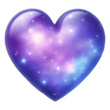 Glass pastel purple blue galaxy heart  sticker