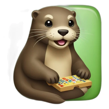 Otter playing carcassonne game sticker