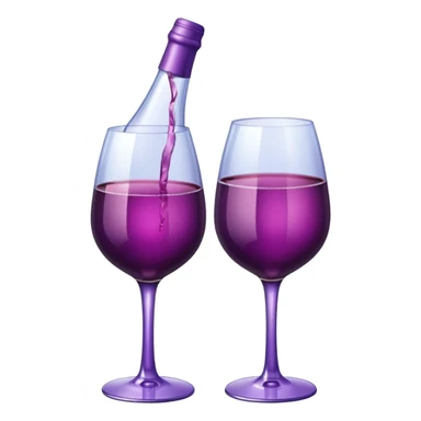 Realistic sparkling diamond glam bottle of Purple Wine and matching long stem wine glass. sticker