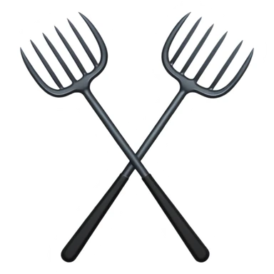 Make 2 black pitchforks cross sticker